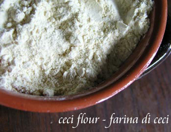 a close up view of garbanzo (ceci) flour