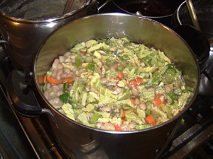 veggies in pot
